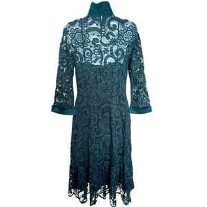 NANETTE LEPORE Green Lace Midi Dress Size 2